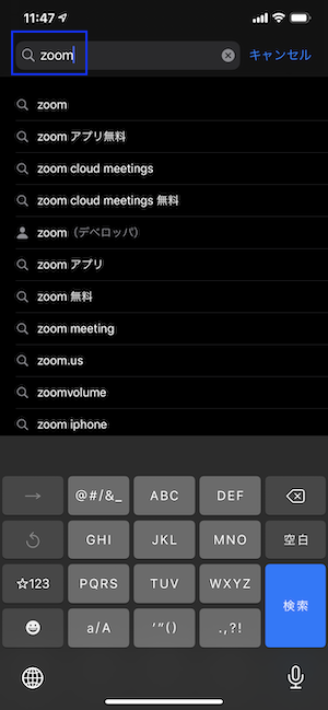 zoom 検索